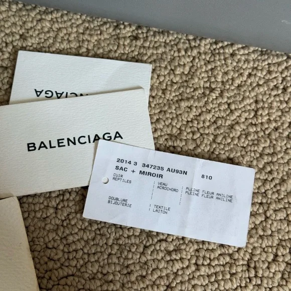Balenciaga Gray Handbag with Burgundy Handles